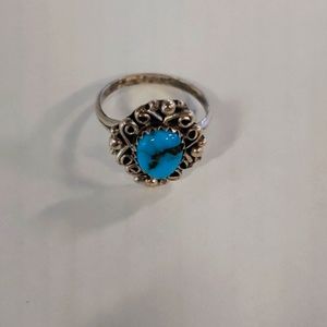 Sterling Silver Navajo Turquoise Ring 6.5